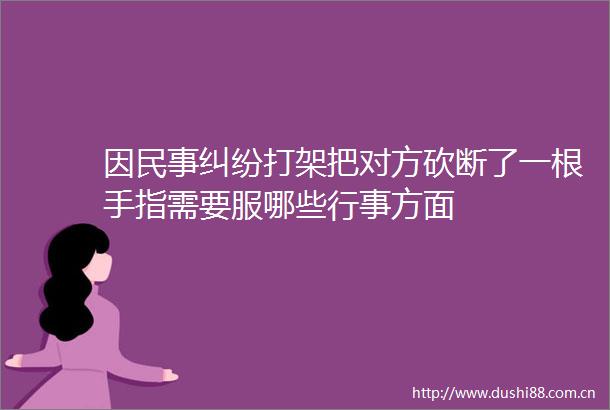 因打架把对方砍断了一根手指需要服哪些行事方面