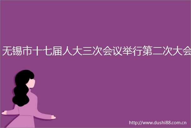 无锡市十七届人大三次会议举行第二次大会