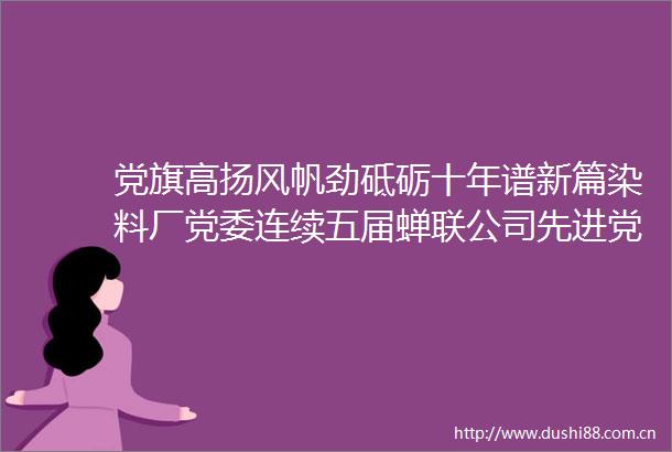 党旗高扬风帆劲砥砺十年谱新篇染料厂党委连续五届蝉联公司先进党委
