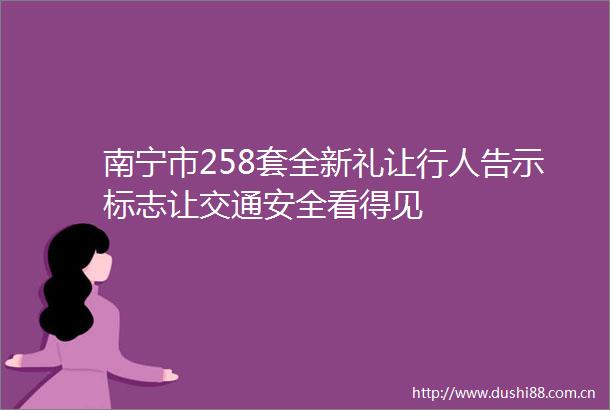 南宁市258套全新礼让行人告示标志让交通安全看得见