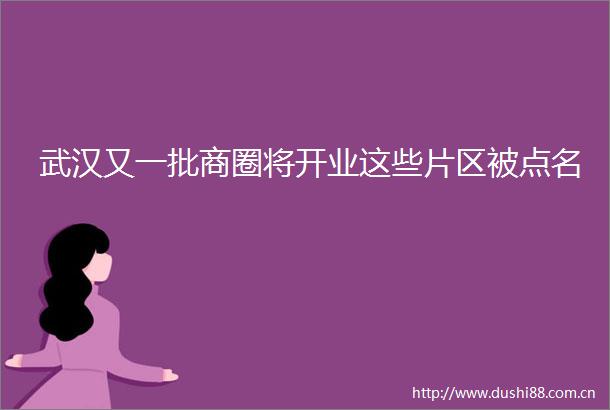 武汉又一批商圈将开业这些片区被点名