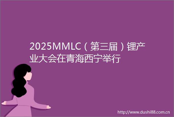 2025MMLC（第三届）锂产业大会在青海西宁举行