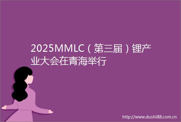 2025MMLC（第三届）锂产业大会在青海举行