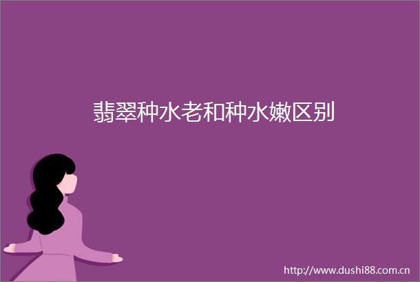 翡翠种水老和种水嫩区别