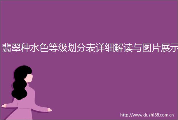 翡翠种水色等级划分表详细解读与图片展示