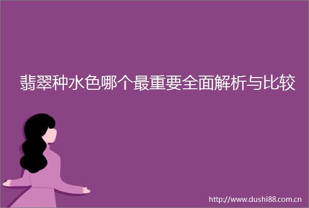 翡翠种水色哪个最重要全面解析与比较
