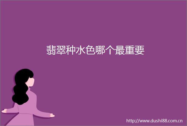 翡翠种水色哪个最重要