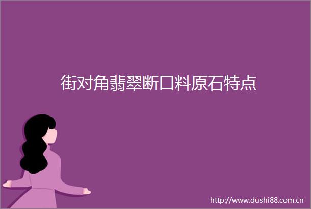 街对角翡翠断口料原石特点