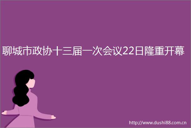 聊城市政协十三届一次会议22日隆重开幕