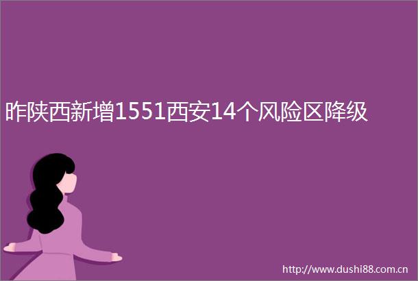 昨陕西新增1551西安14个风险区降级