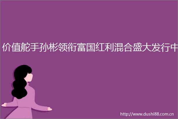 价值舵手孙彬领衔富国红利混合盛大发行中