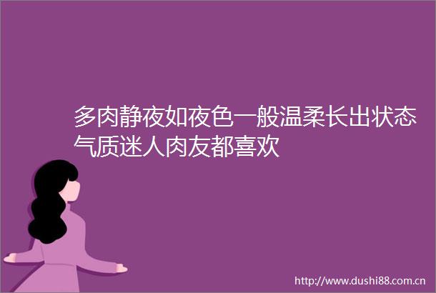 多肉静夜如夜色一般温柔长出状态气质迷人肉友都喜欢