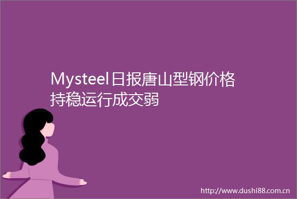 Mysteel日报唐山型钢价格持稳运行成交弱