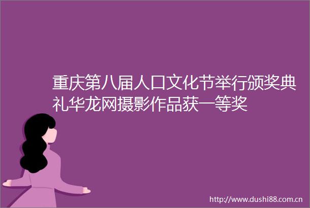 重庆第八届人口文化节举行颁奖典礼华龙网摄影作品获一等奖