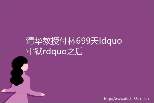 清华教授付林699天ldquo牢狱rdquo之后
