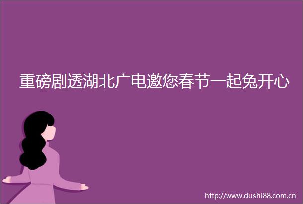 重磅剧透湖北广电邀您春节一起兔开心