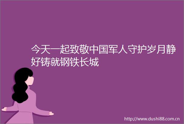今天一起致敬军人守护岁月静好铸就钢铁长城