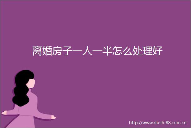 离婚房子一人一半怎么处理好