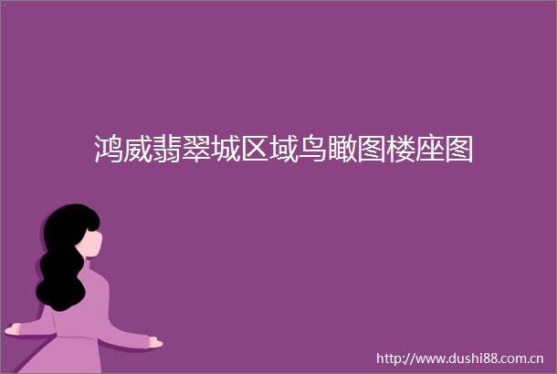 鸿威翡翠城区域鸟瞰图楼座图
