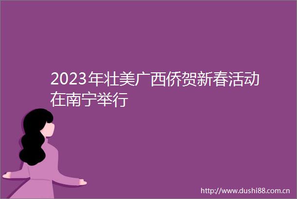 2023年壮美广西侨贺新春活动在南宁举行