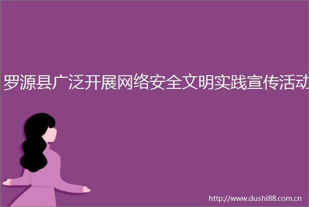 罗源县广泛开展网络安全文明实践宣传活动
