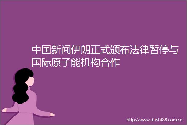 新闻伊朗正式颁布暂停与国际原子能机构合作