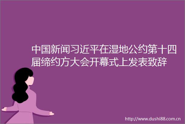 新闻在湿地公约第十四届缔约方大会开幕式上发表致辞