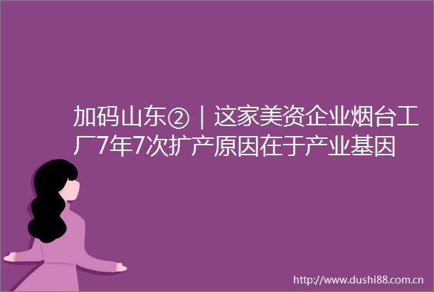 加码山东②｜这家美资企业烟台工厂7年7次扩产原因在于产业基因