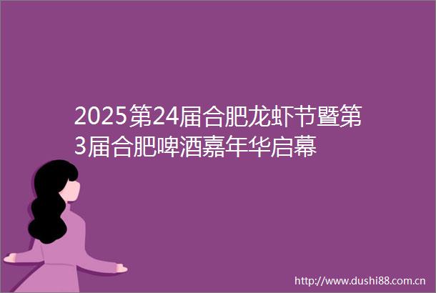 2025第24届合肥龙虾节暨第3届合肥啤酒嘉年华启幕