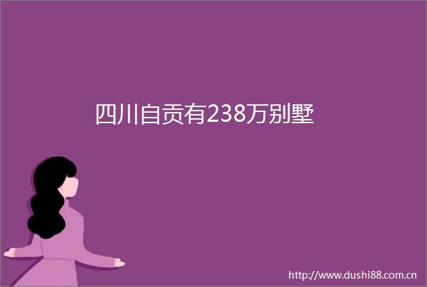 四川自贡有238万别墅