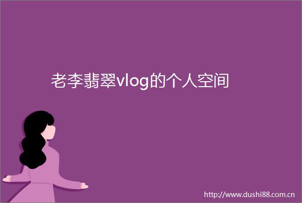 老李翡翠vlog的个人空间