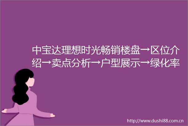 中宝达理想时光畅销楼盘→区位介绍→卖点分析→户型展示→绿化率