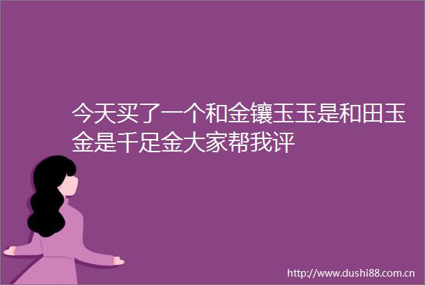 今天买了一个和金镶玉玉是和田玉金是千足金大家帮我评