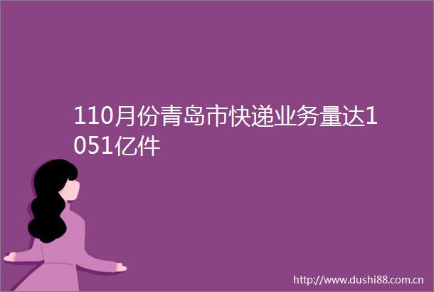 110月份青岛市快递业务量达1051亿件
