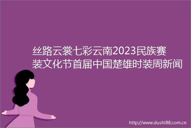 丝路云裳七彩云南2023民族赛装文化节首届楚雄时装周新闻发布会