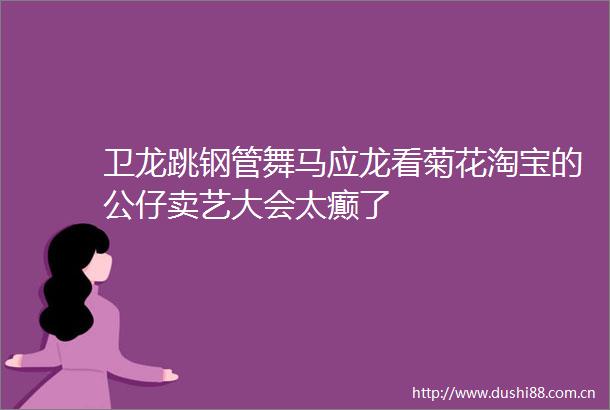 卫龙跳钢管舞马应龙看菊花淘宝的公仔卖艺大会太癫了