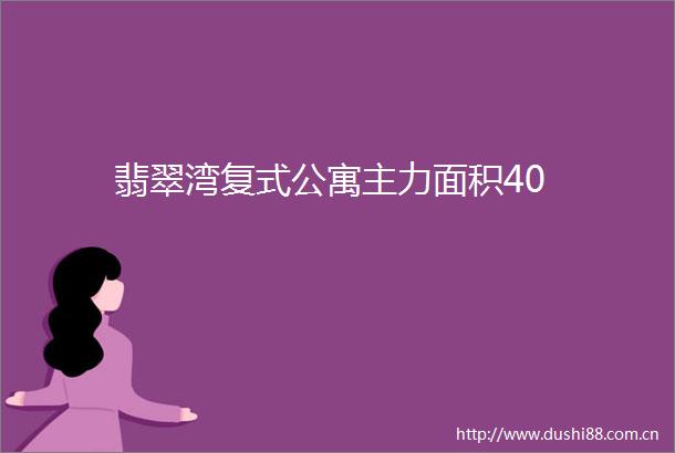 翡翠湾复式公寓主力面积40