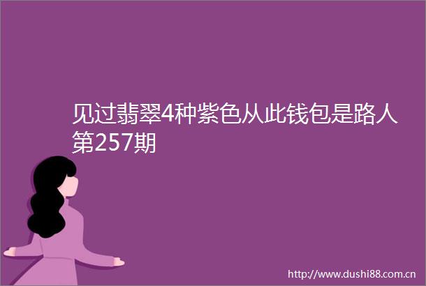 见过翡翠4种紫色从此钱包是路人第257期