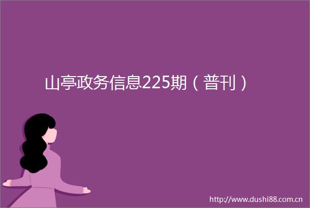 山亭政务信息225期（普刊）