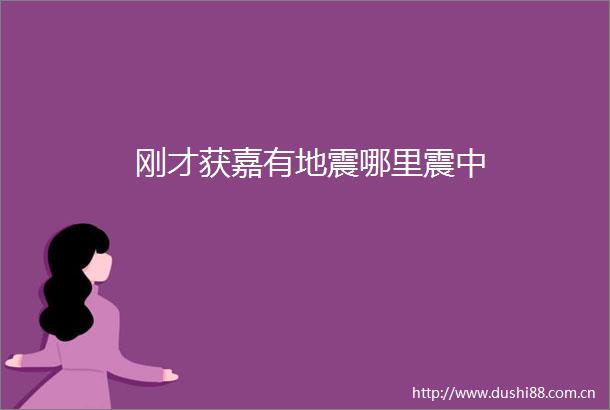 刚才获嘉有地震哪里震中