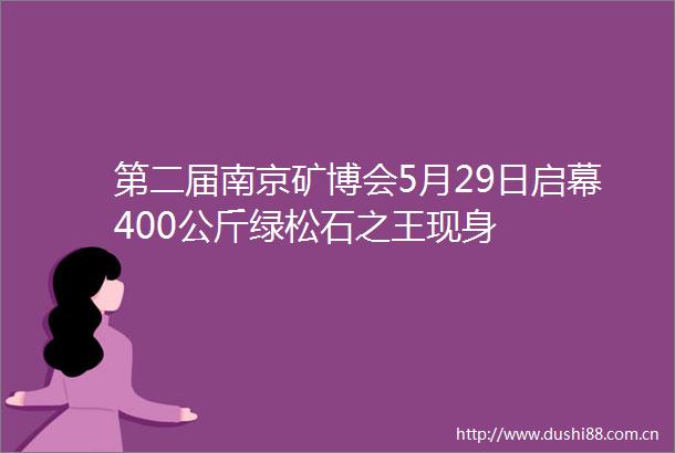 第二届南京矿博会5月29日启幕400公斤绿松石之王现身