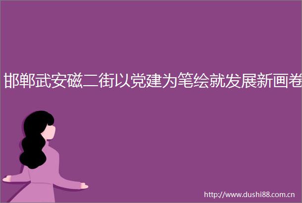 邯郸武安磁二街以党建为笔绘就发展新画卷