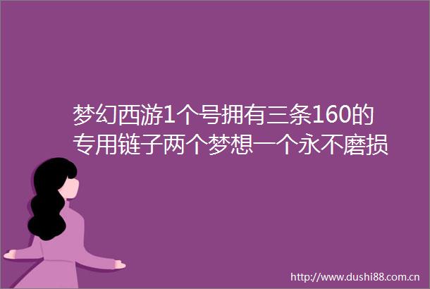 梦幻西游1个号拥有三条160的专用链子两个梦想一个永不磨损