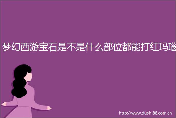 梦幻西游宝石是不是什么部位都能打红玛瑙