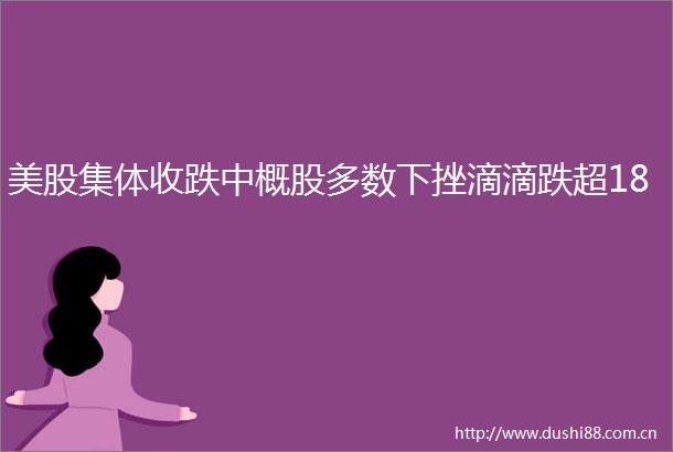 美股集体收跌中概股多数下挫滴滴跌超18