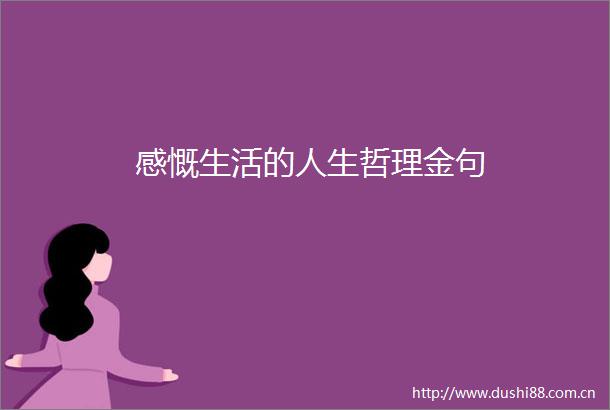 感慨生活的人生哲理金句