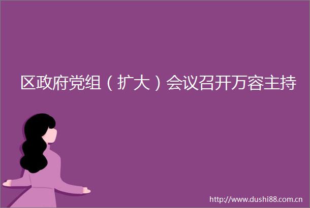 区党组（扩大）会议召开万容主持