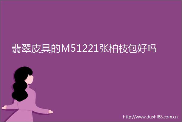翡翠皮具的M51221张柏枝包好吗
