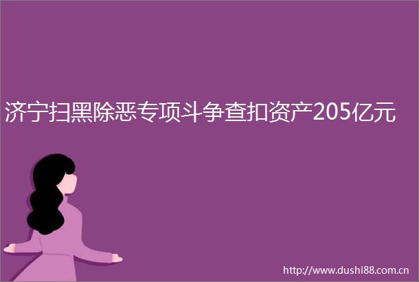 济宁扫黑除恶专项斗争查扣资产205亿元