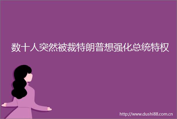 数十人突然被裁特朗普想强化总统特权